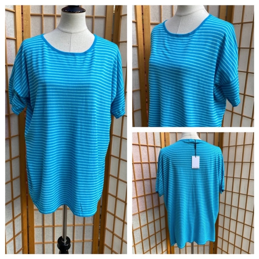 NWT Calvin Klein Oversized Striped Top SZ M
